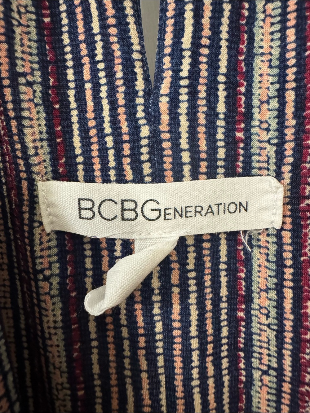 BCBGeneration Striped Pull On Jumpsuit in Navy and Pink - Picture 5 of 10